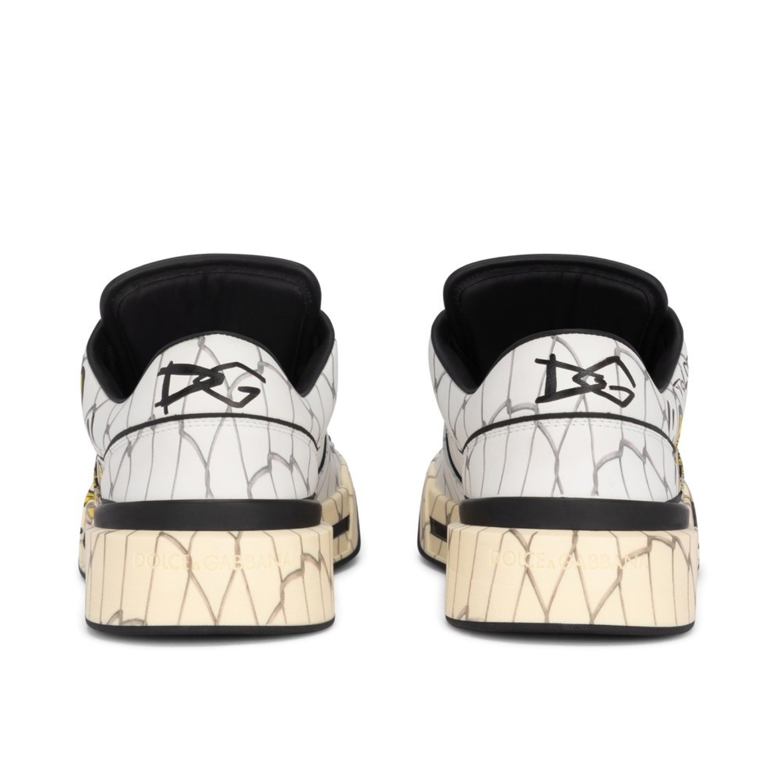 Dolce & Gabbana New Roma Printed Men Sneakers Heel View