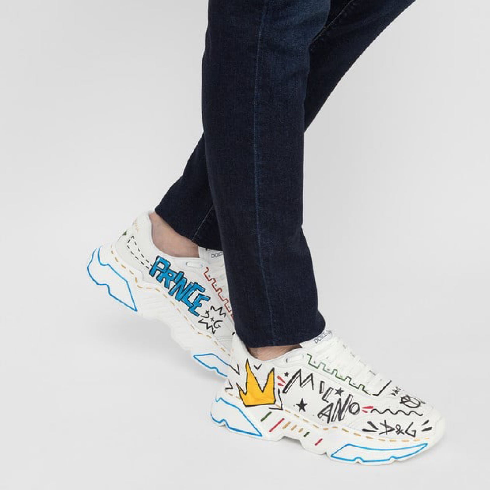 Мъжки ръчно рисувани маратонки Dolce & Gabbana Daymaster Hand Painted Men Sneakers CS1791 AO233