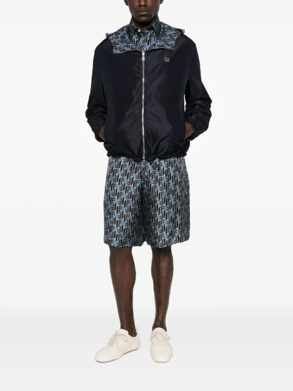 Мъжко двулицево яке Men’s reversible dark gray nylon jacket FENDI FAA615AVIEF0QG0 lifestyle view 1