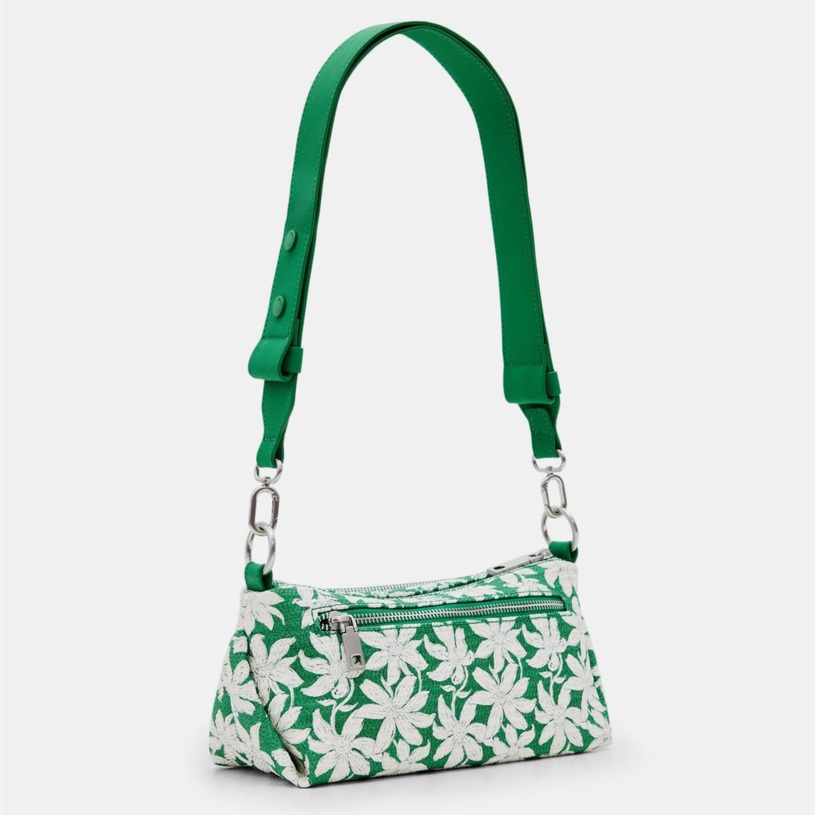 Дамска кросбоди чанта Desigual Women’s S textured floral crossbody bag Desigual 24SAXP174014U Green/White