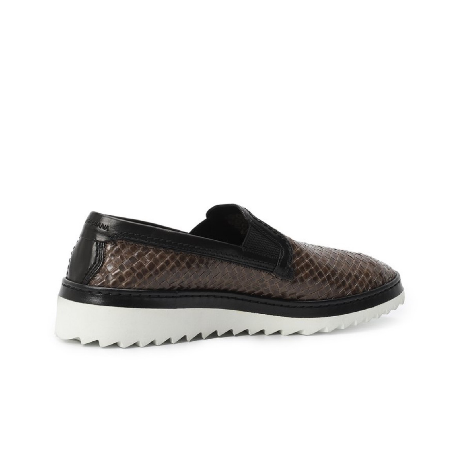 Мъжки мокасини Dolce & Gabbana A50078 AH395 8B836 Leather Weaved Men Loafers Heel View