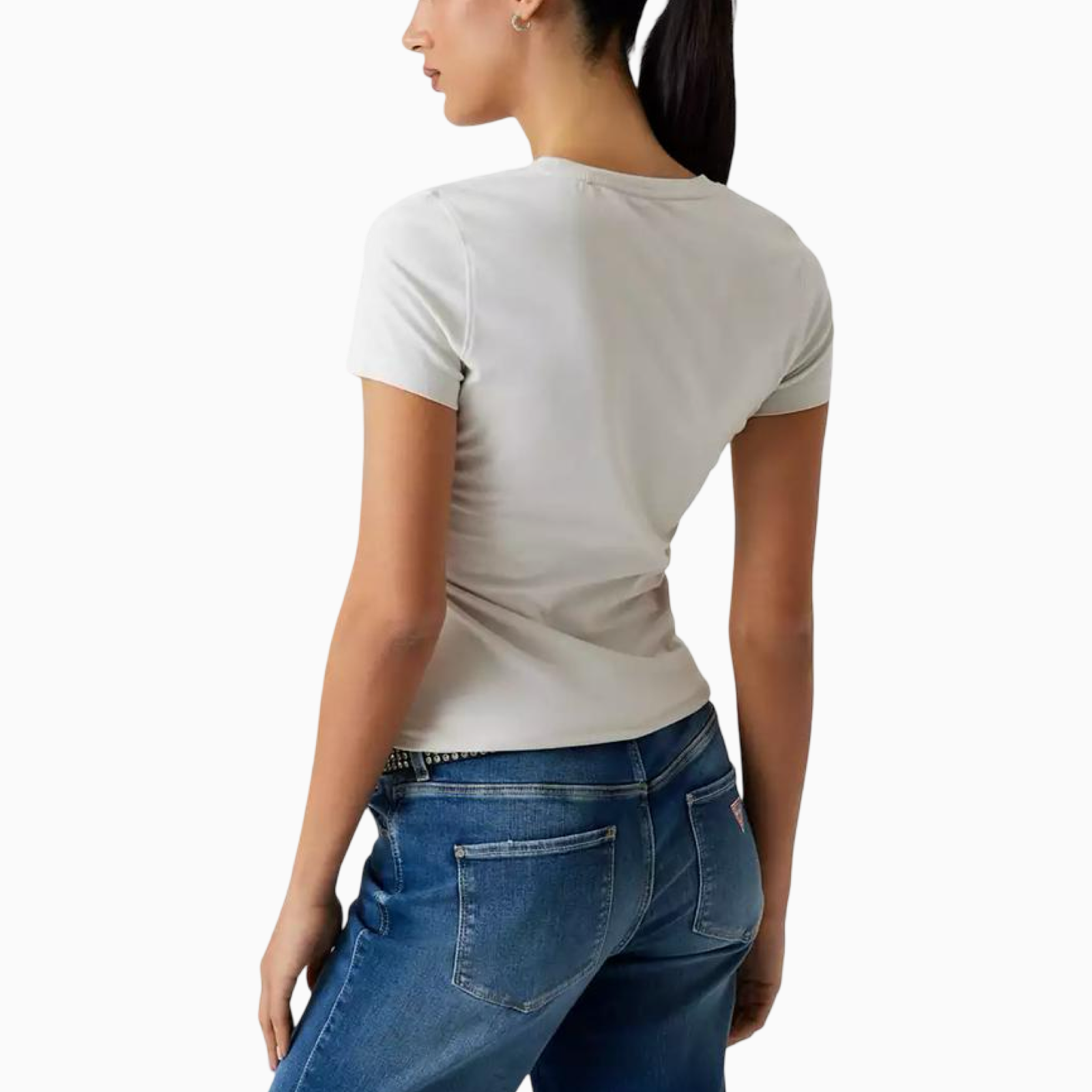 Дамска бяла тениска Guess T-shirt W5YI16 J1314 Back View