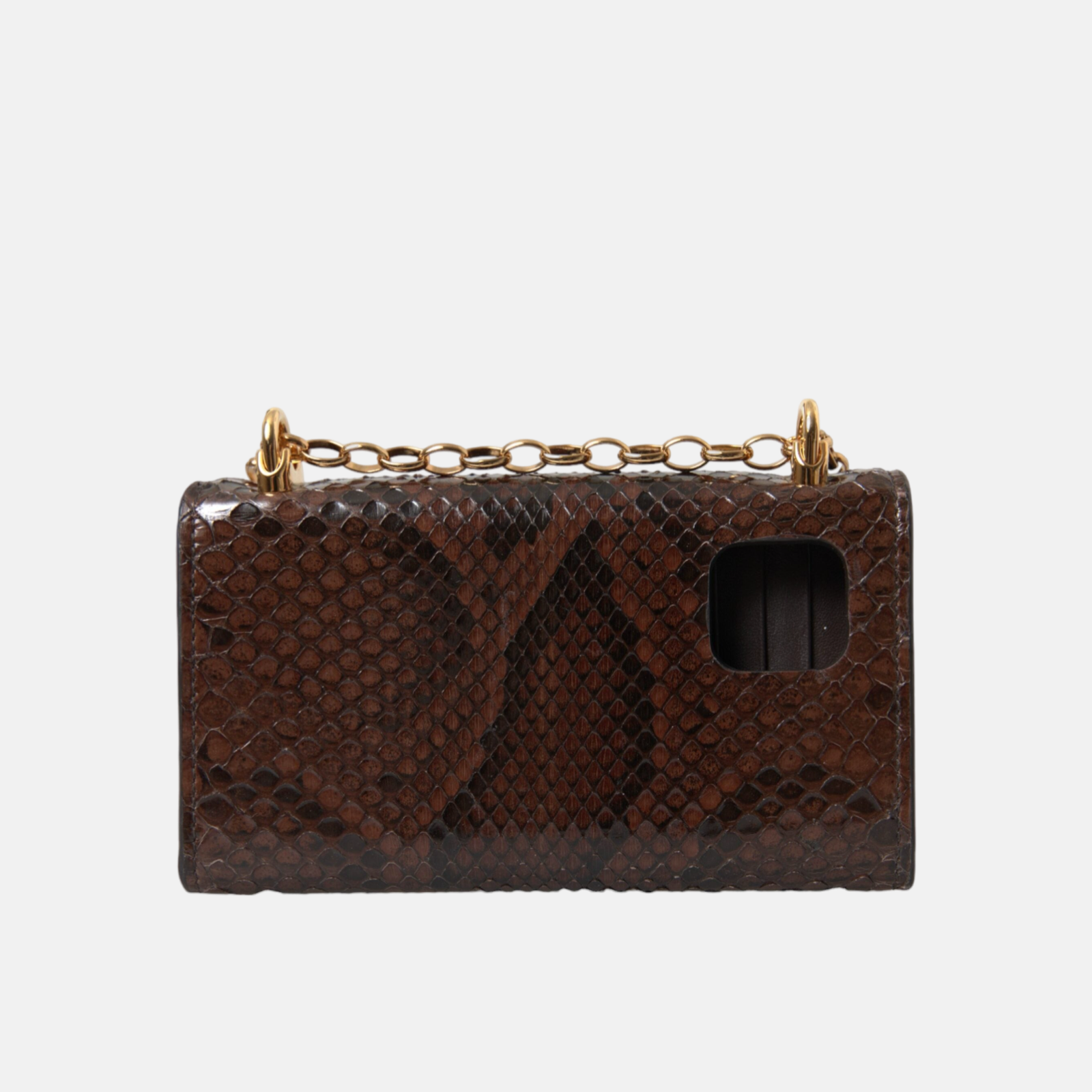 Dolce & Gabbana Brown Python Leather DG Girls Crossbody Phone Bag
