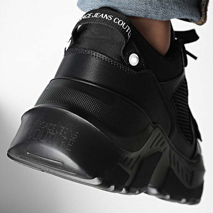 Мъжки кецове Men's sneakers Versace Jeans Couture 79YA3SC4 ZSC55 899 Black heel view