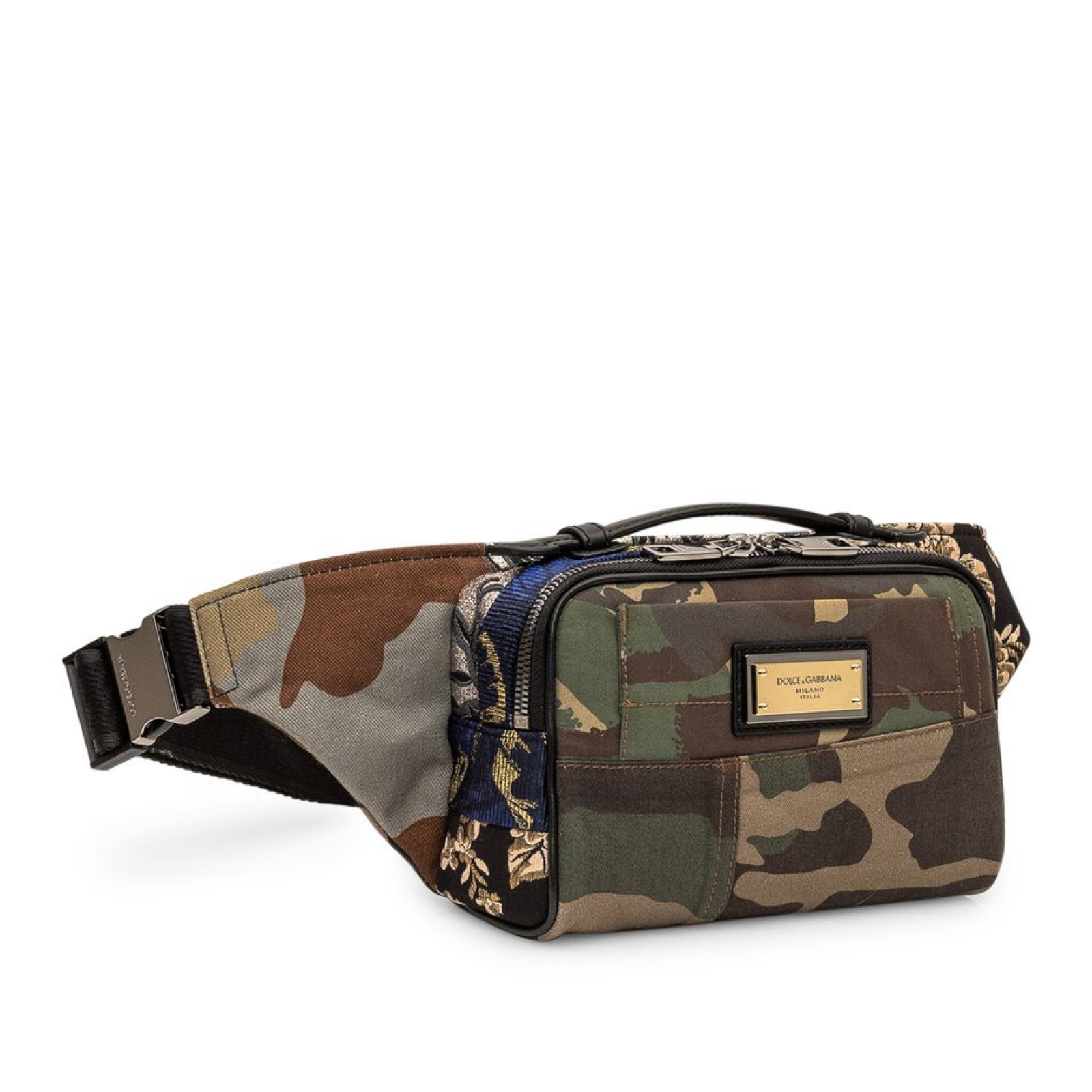 Dolce & Gabbana Camouflage Patchwork Logo Belt Bag