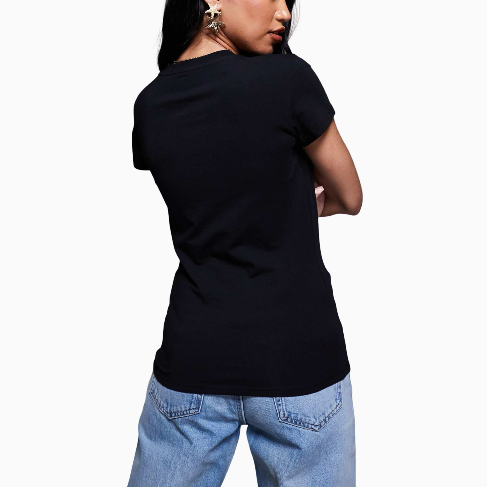 Дамска черна тениска Armani Exchange Women T-shirt XW001349 AF17173 Back View
