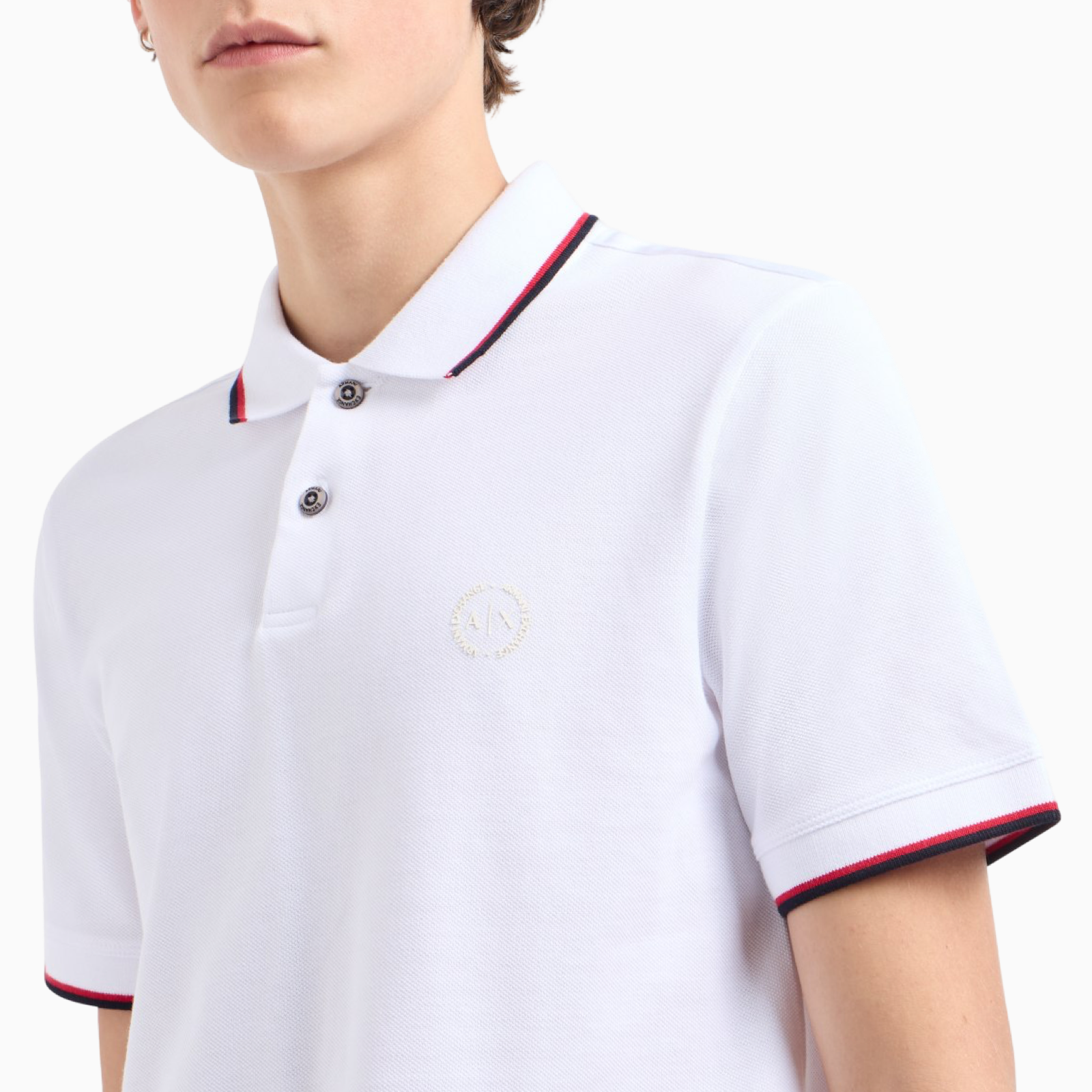 Мъжка бяла поло тениска Armani Exchange 8NZF75 Z8M5Z