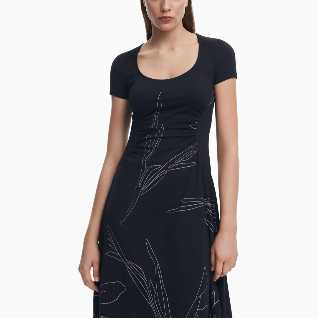 Дамска черна рокля Desigual 25SWVK03