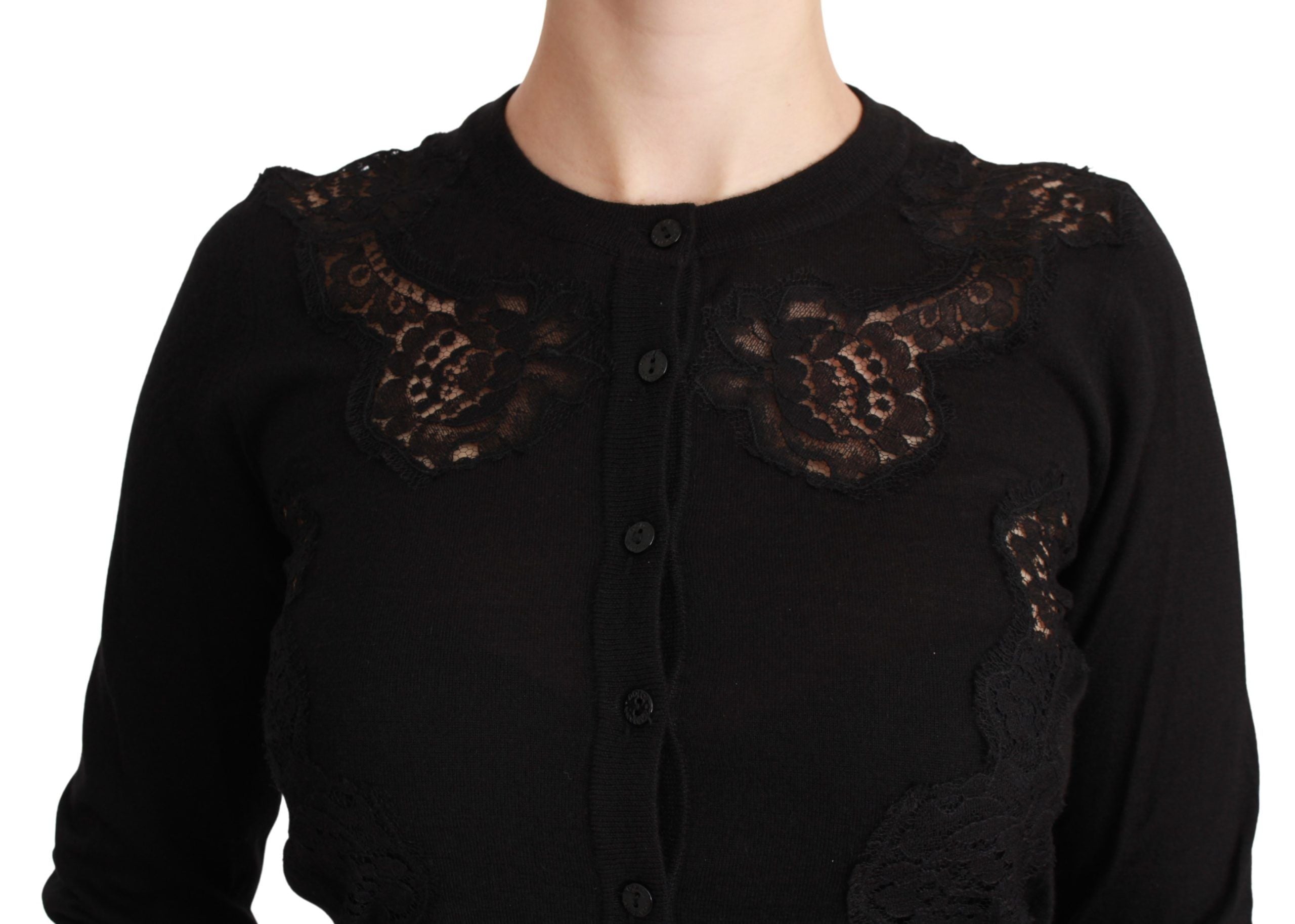 Елегантна дантелена жилетка от кашмир и коприна Dolce & Gabbana