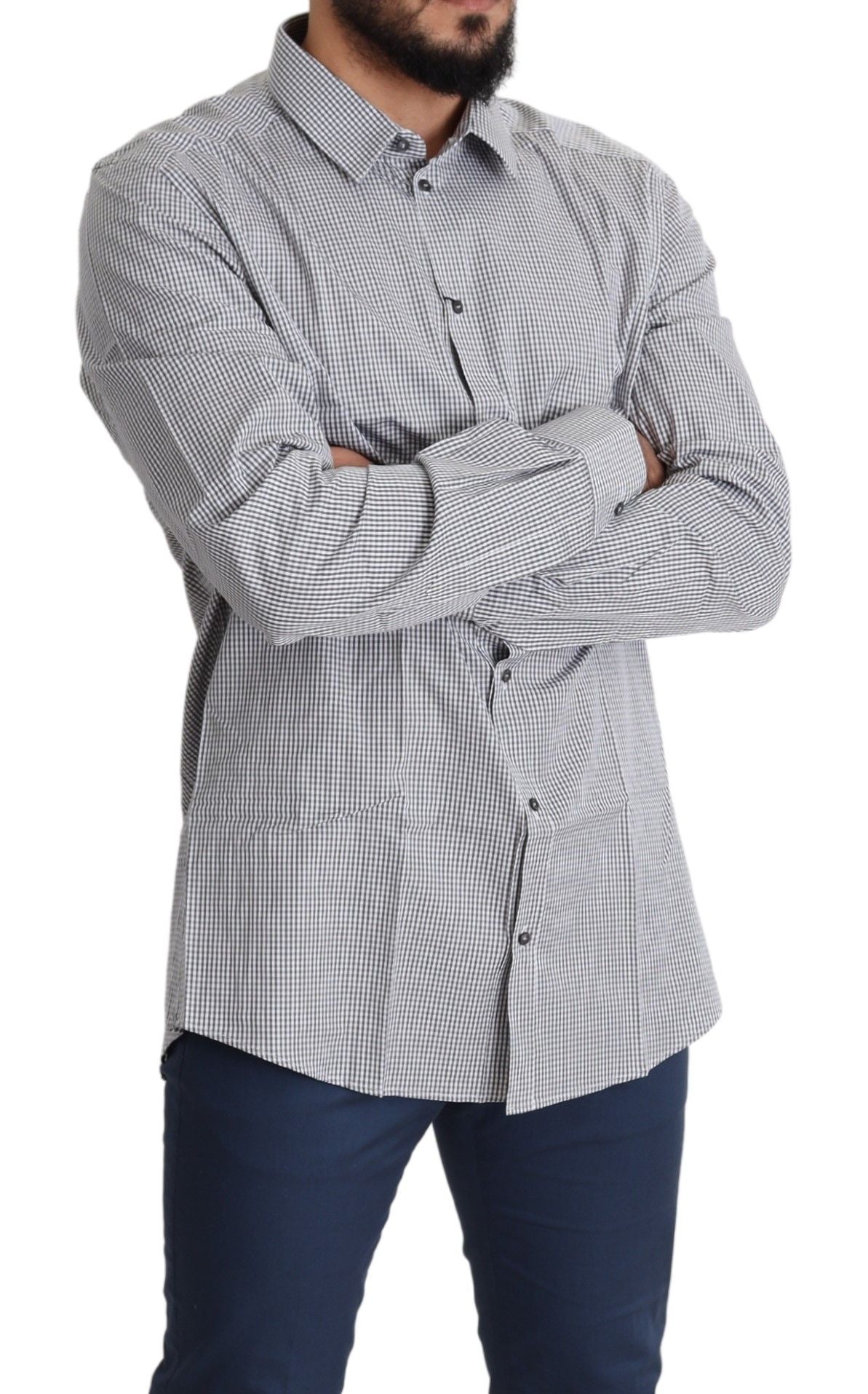 Карирана памучна риза Dolce & Gabbana Slim Fit