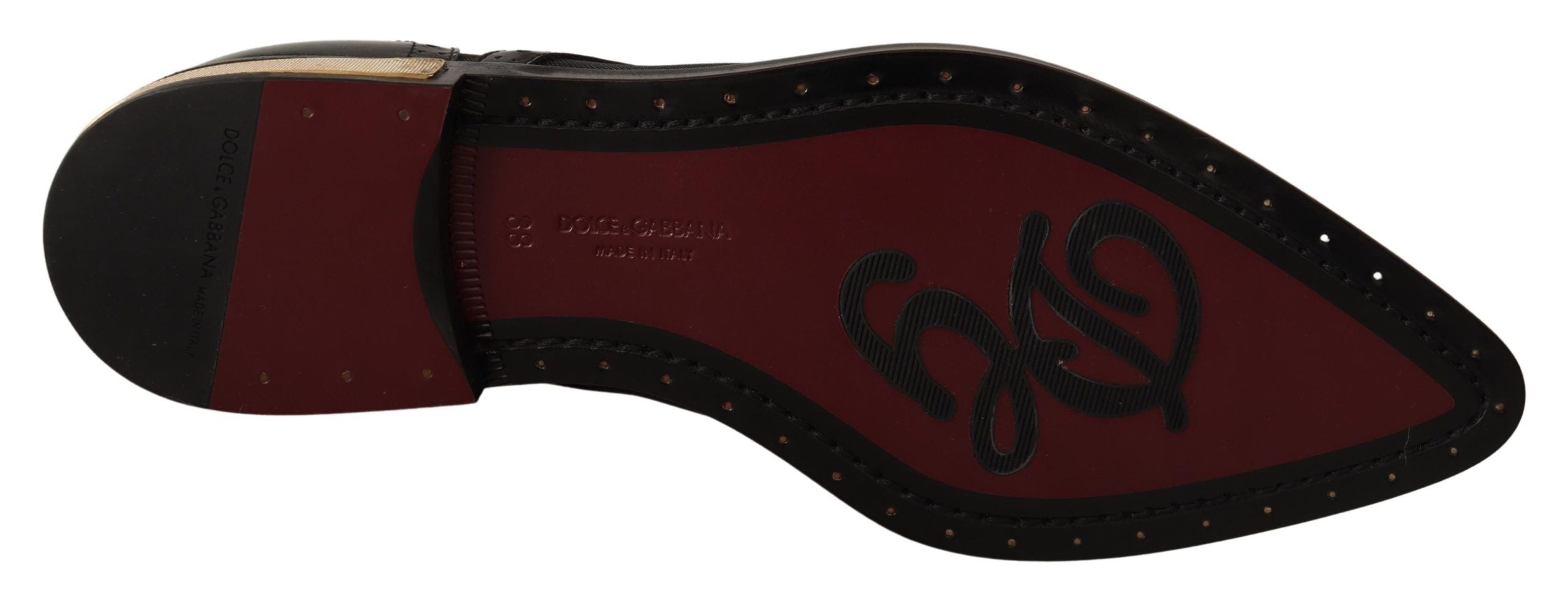 Dolce & Gabbana Елегантни черни Оксфордски панталони със златни гарнитури