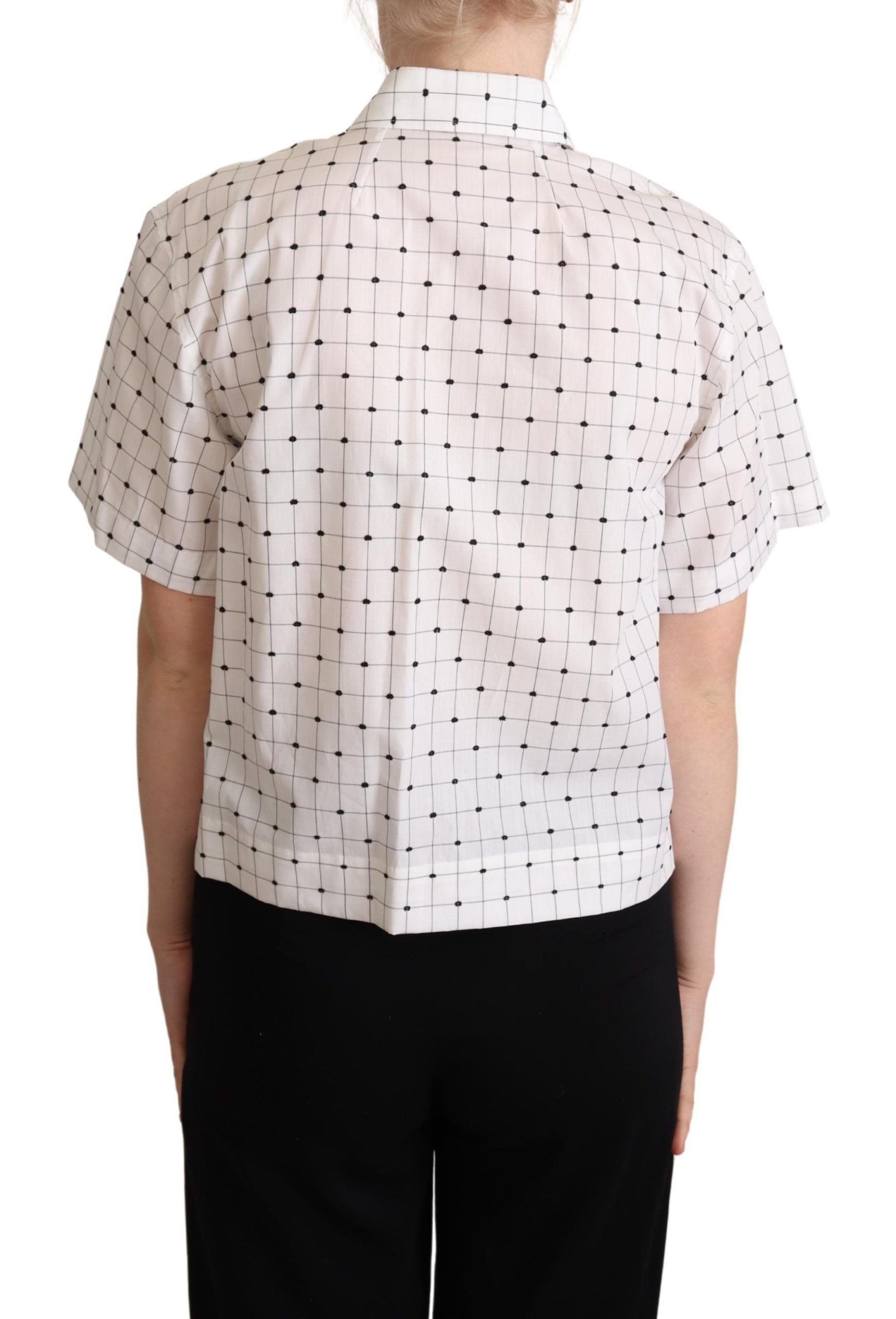 Dolce & Gabbana Chic Monochrome Polo Top на точки
