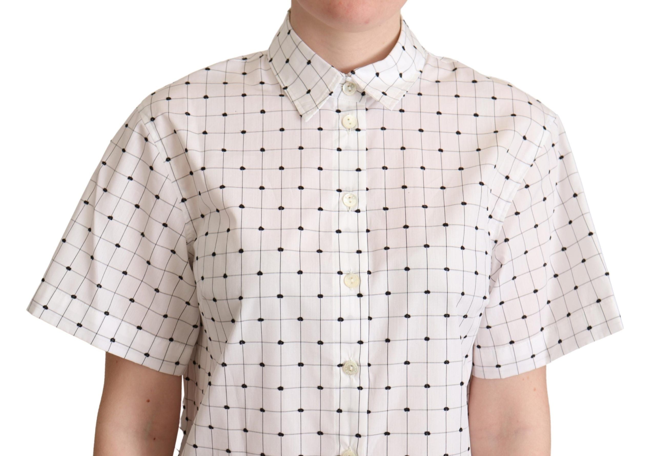 Dolce & Gabbana Chic Monochrome Polo Top на точки