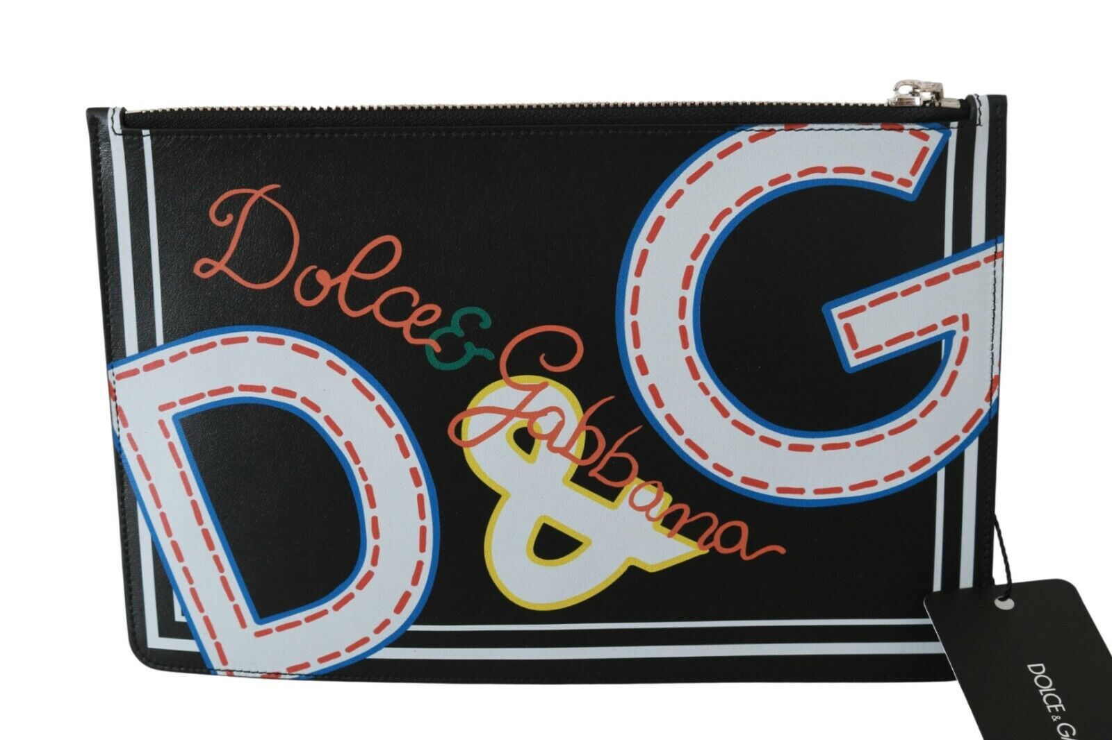 Dolce & Gabbana елегантен черен кожен портфейл за монети