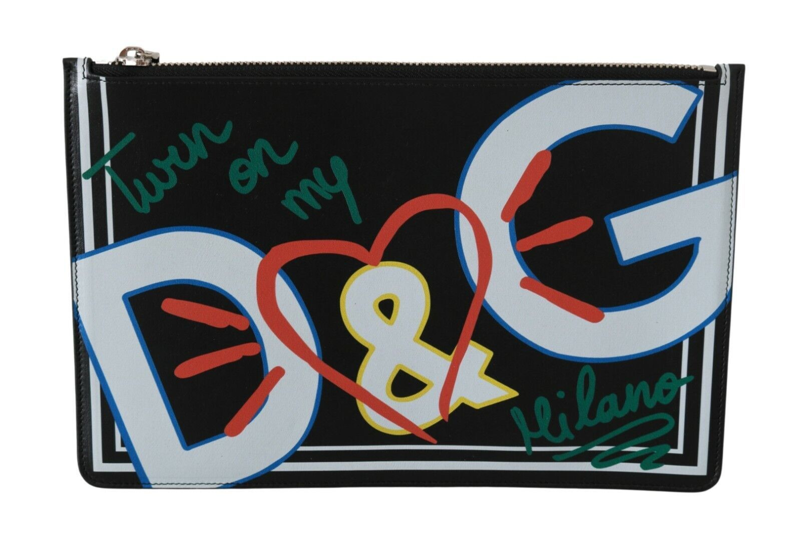 Dolce & Gabbana елегантен черен кожен портфейл за монети