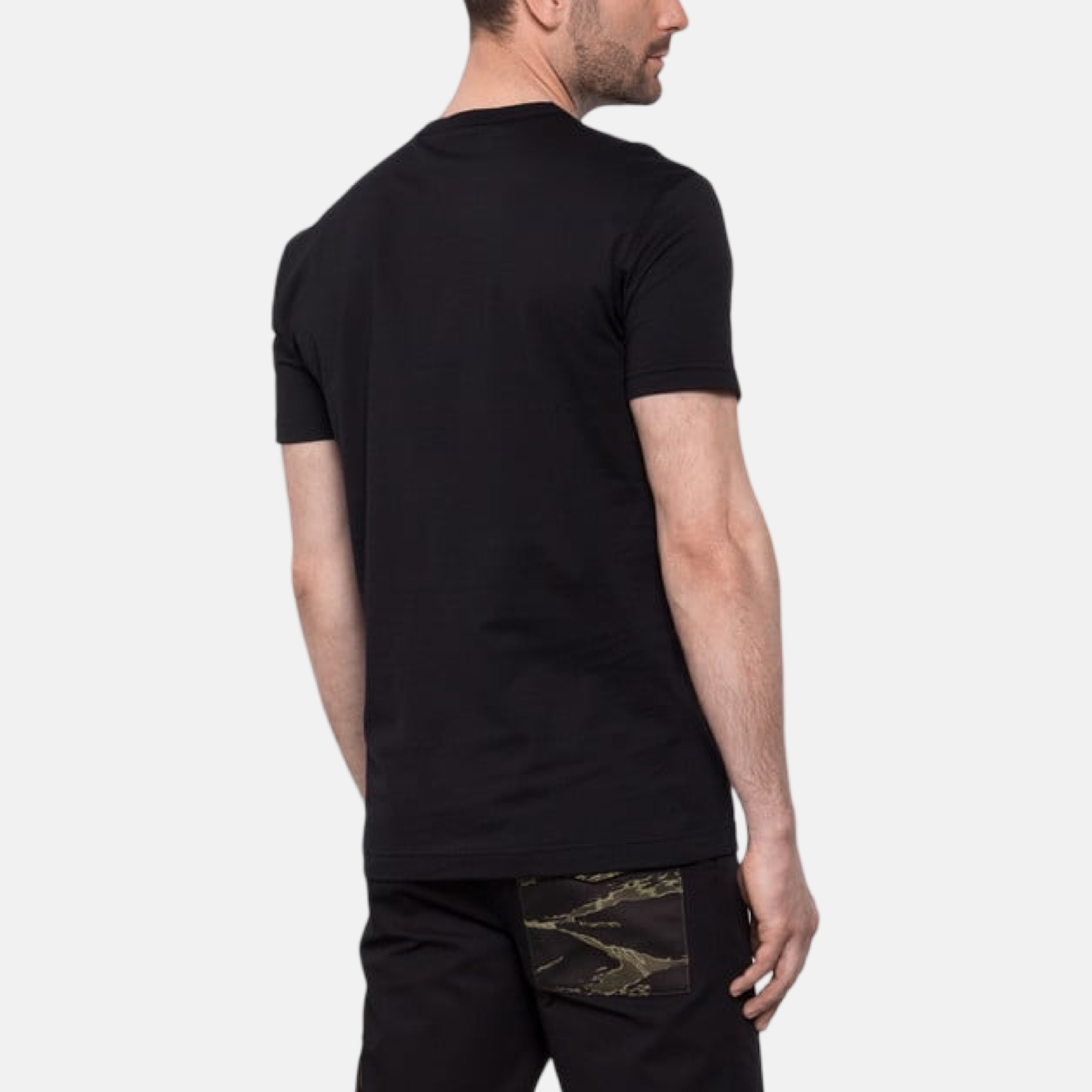 Мъжка черна тениска с гердан Dolce & Gabbana Necklace Embellished Men T-shirt