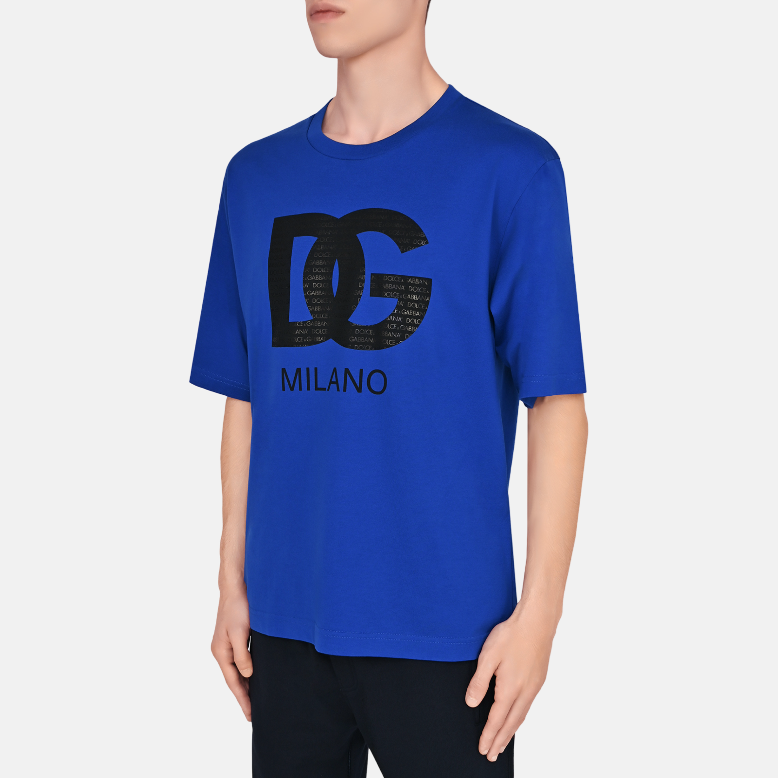 Мъжка синя тениска Dolce & Gabbana Logo Print Men T-shirt