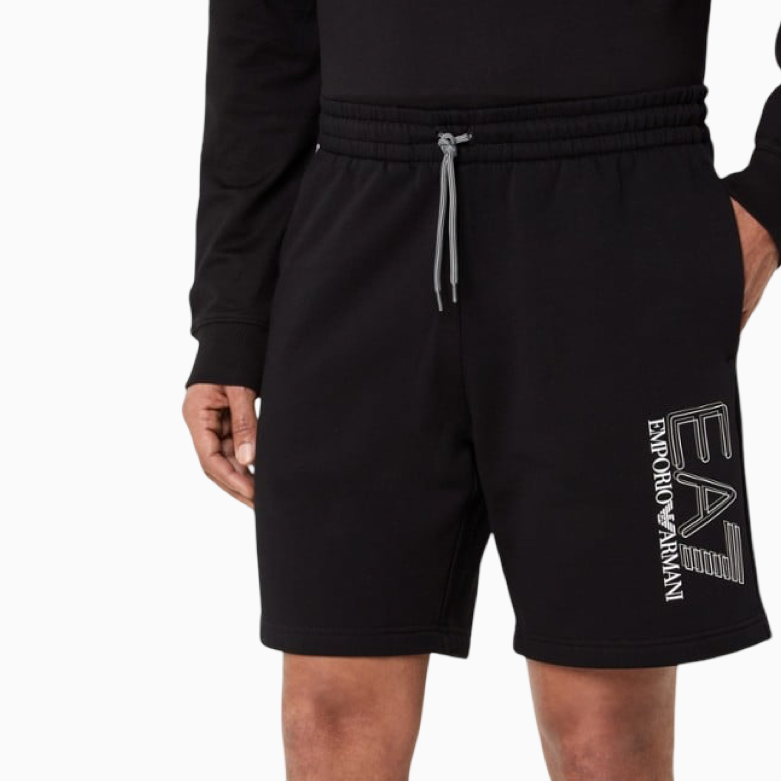 Мъжки черни къси панталони EA7 Emporio Armani Men Shorts 7M001315 AF13512 UC001 Front View