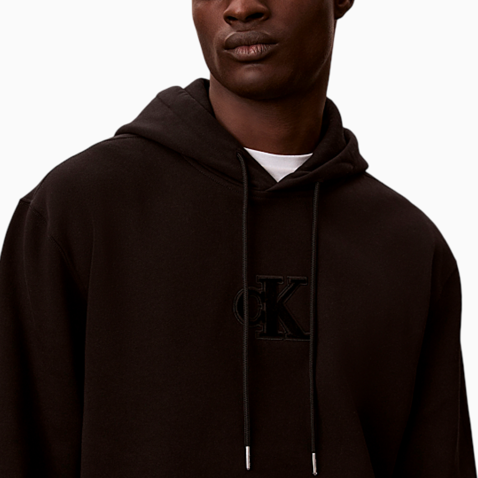 Мъжко черно худи Calvin Klein Jeans Men Hoodie LV04RD250G Close-Up