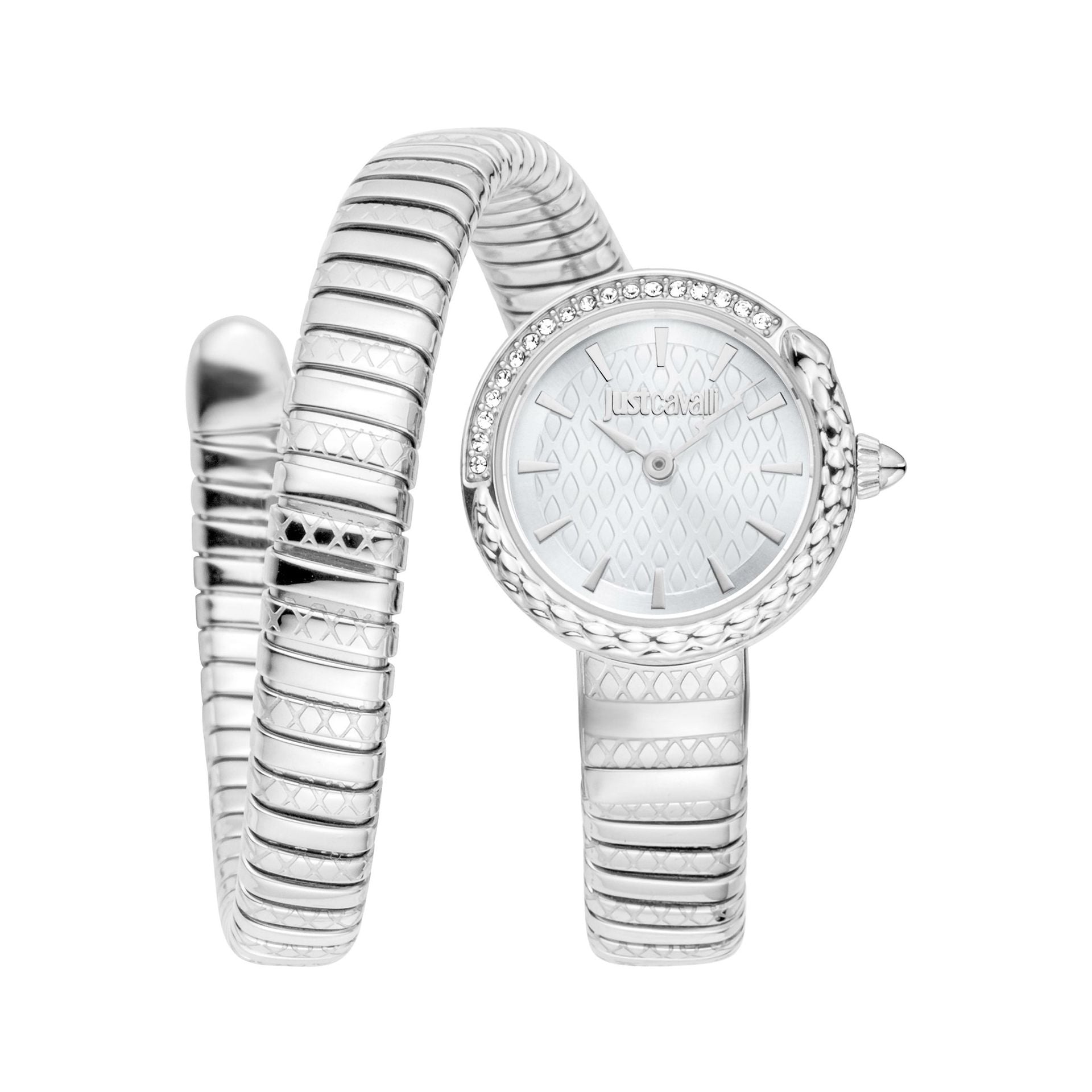 Дамски часовник Women’s watch Just Cavalli Signature Snake Cerchio JC1L301M0085 Silver Grey