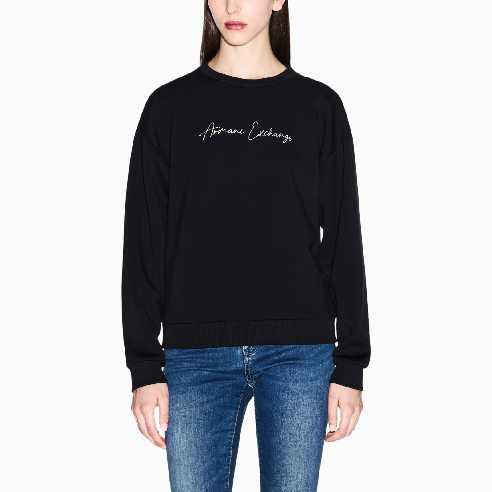 Дамска черна блуза Armani Exchange Women Sweatshirt XW000835 AF13397 MC021 Front View