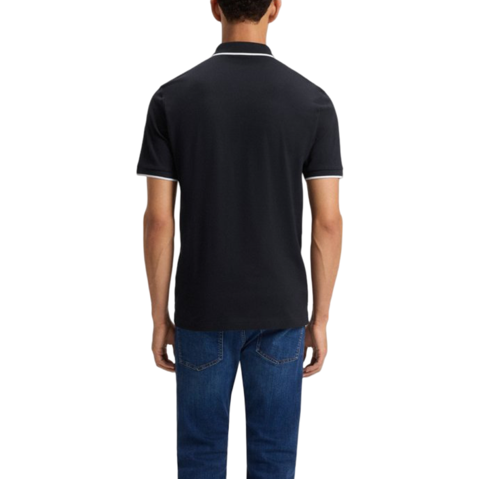 Мъжка тъмно синя поло тениска Boss Passertip Polo 50507699 404 Back View