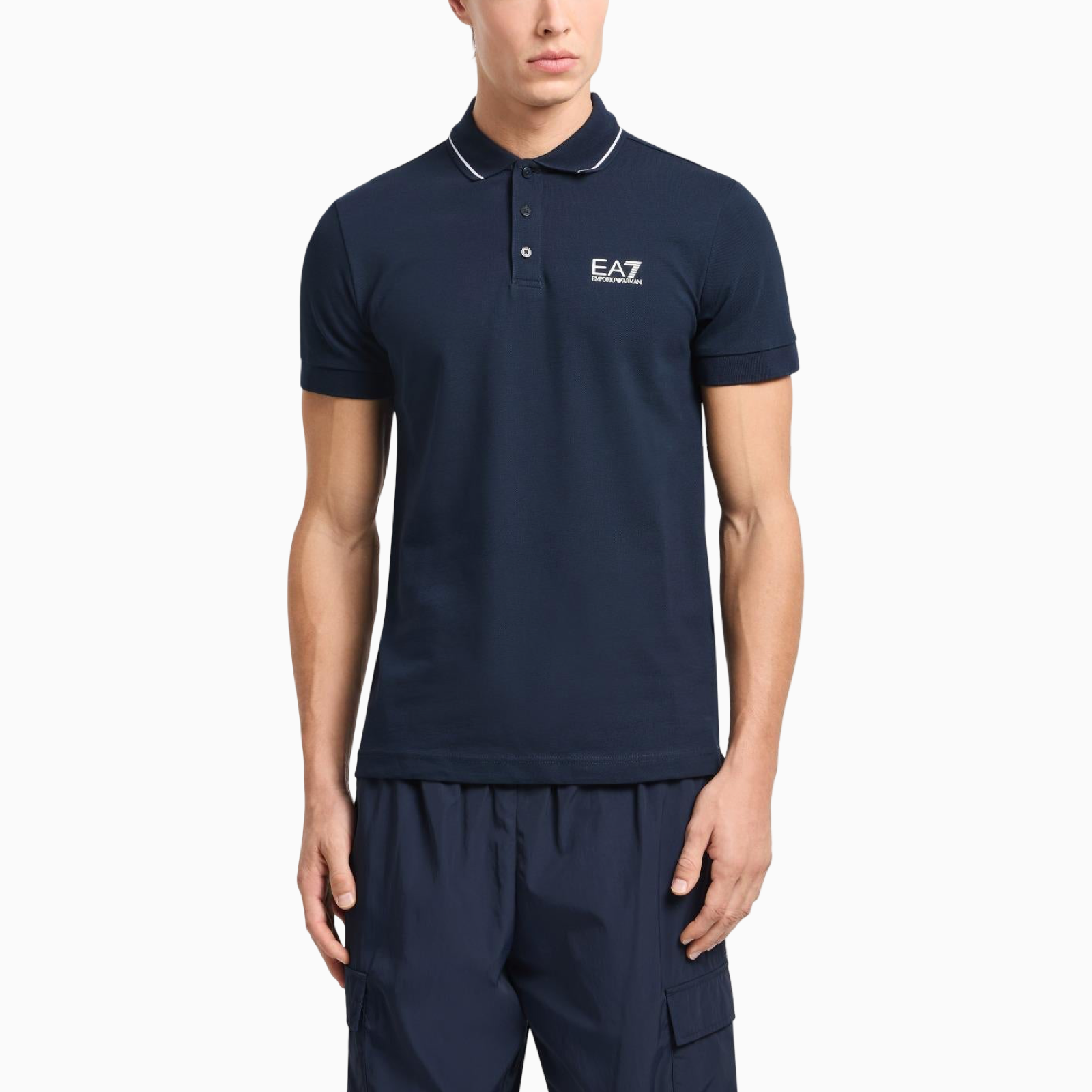 Мъжка синя поло тениска EA7 Emporio Armani Men Polo 8NPF16 PJVUZ 1562 Front View