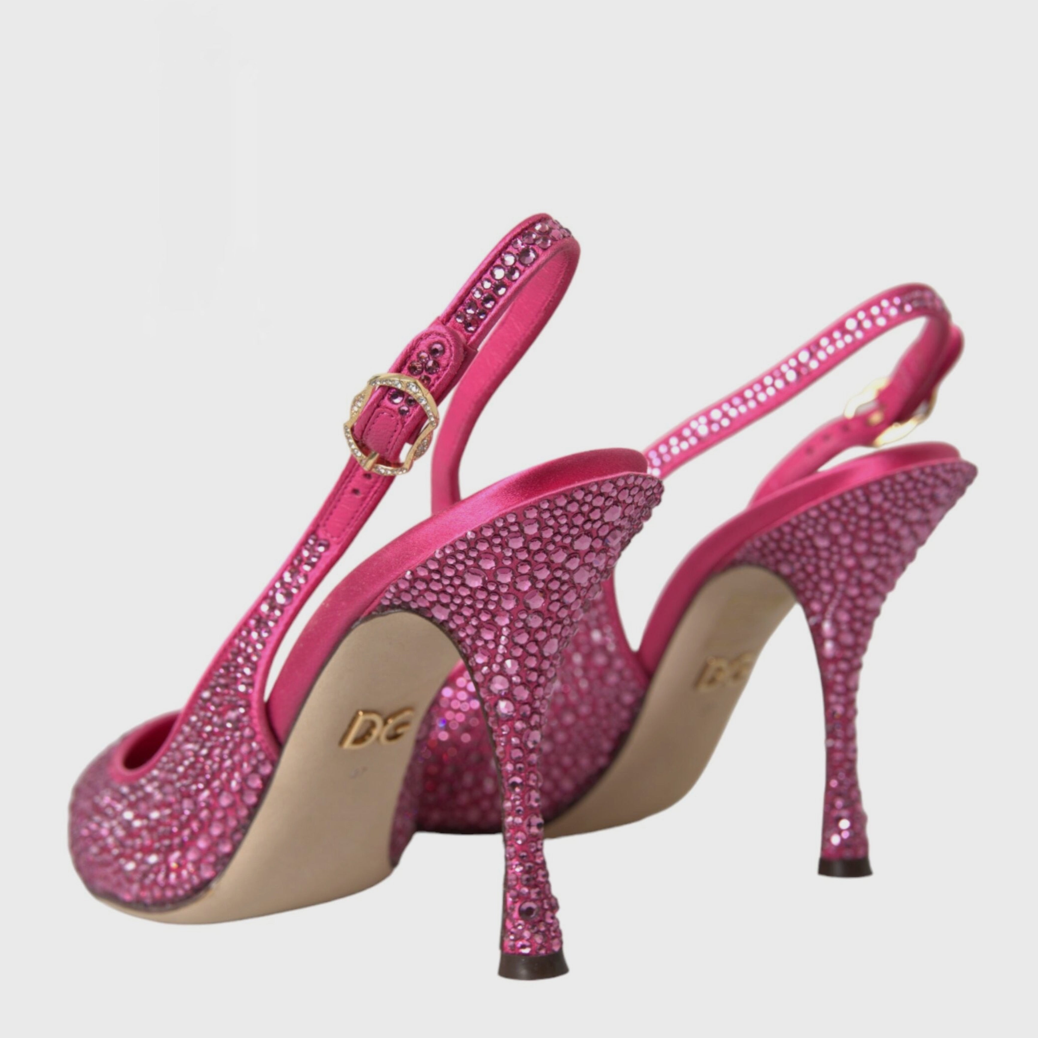 Дамски луксозни обувки с кристали на висок ток в розово DOLCE & GABBANA
Women’s Luxury Pink Slingbacks Crystal Heels