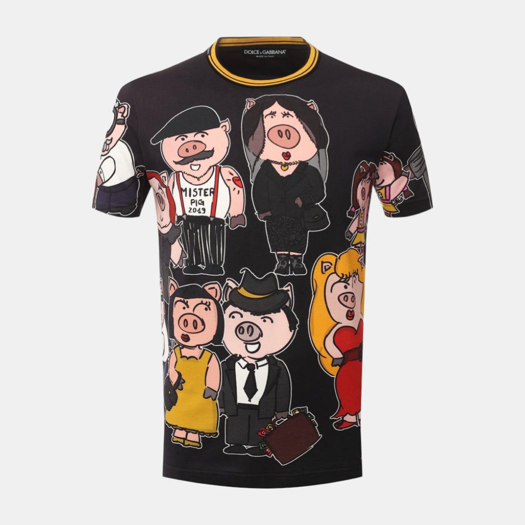 Мъжка тениска Dolce & Gabbana Pig Family Men T-shirt