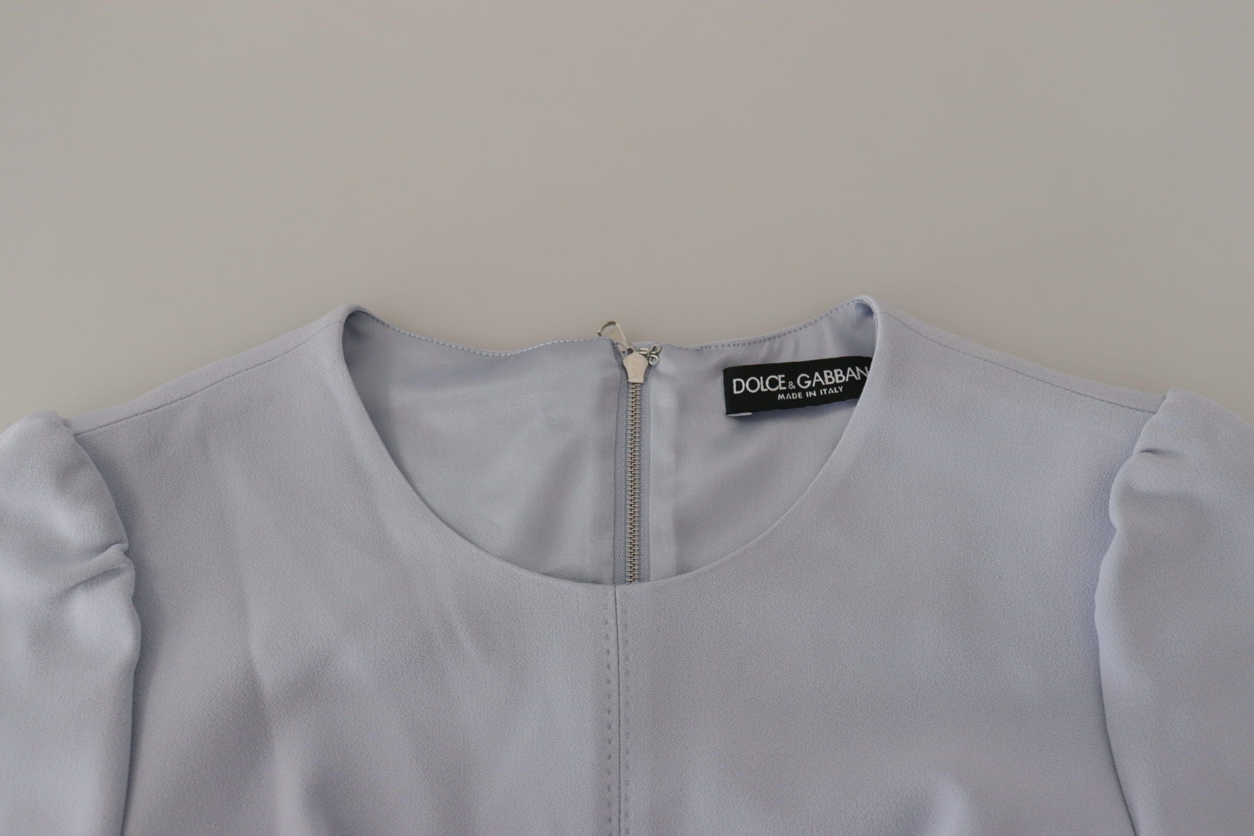 Елегантна светлосиня рокля с А-силует на Dolce & Gabbana