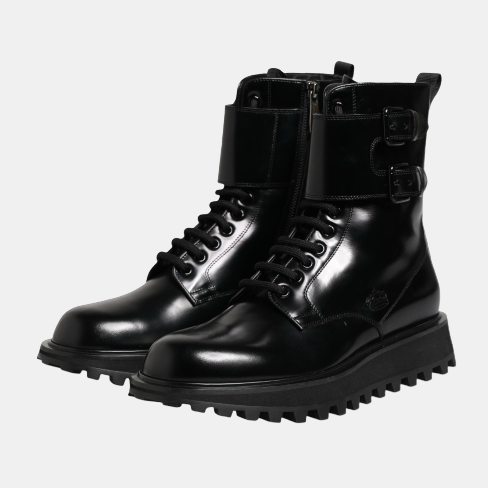 Dolce & Gabbana Combat Mid Calf Men Boots A70014 A1037 80999 Lateral View