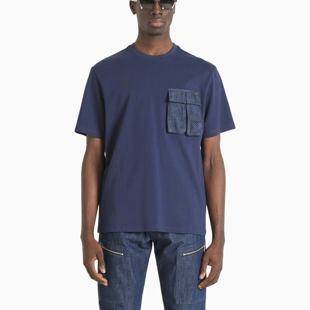 Мъжка синя тениска Antony Morato MMKS02462-FA100239