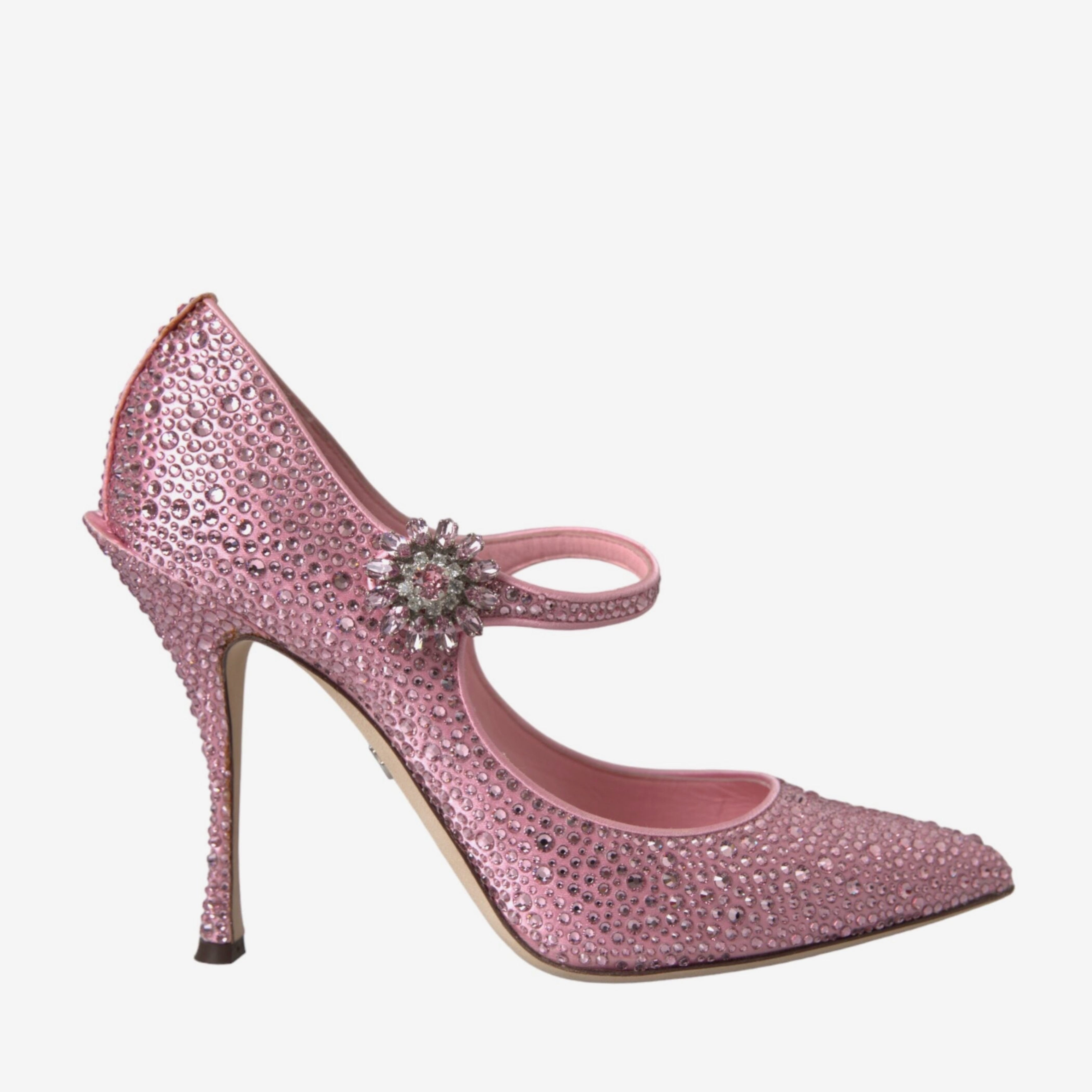 Дамски обувки на висок ток с кристали в розово DOLCE & GABBANA Women’s Pink Strass Crystal Heels