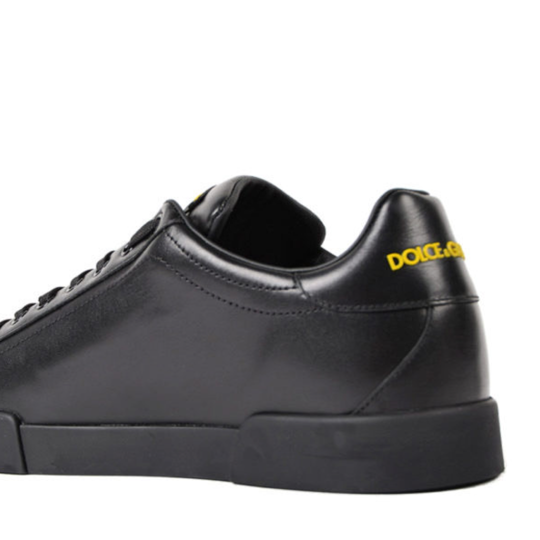 Мъжки черни кецове Dolce & Gabbana
Elegant Portofino Leather Sneakers - Black Multicolor