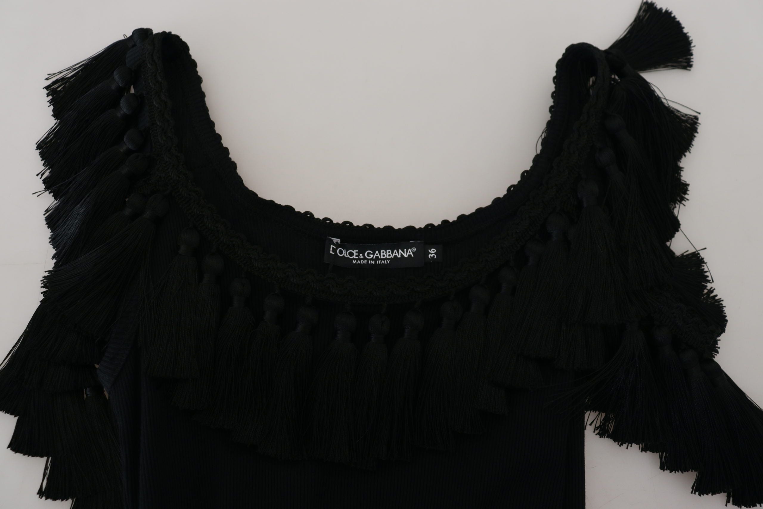 Елегантна черна памучна блуза потник Dolce & Gabbana