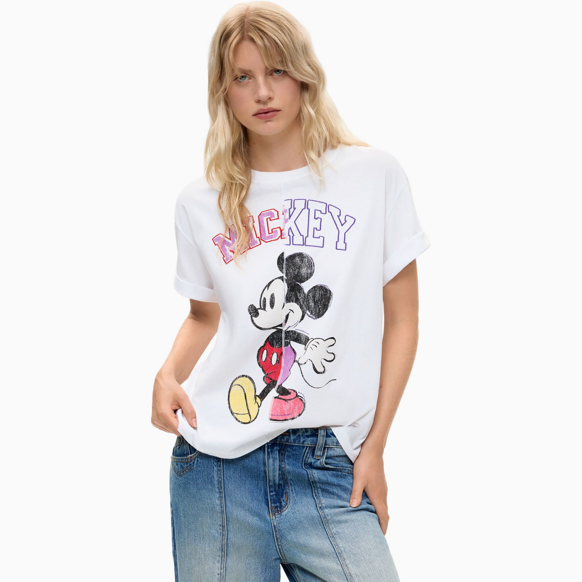 Дамска тениска Desigual Mickey Women T-shirt 26WWTK59 1000 Front View