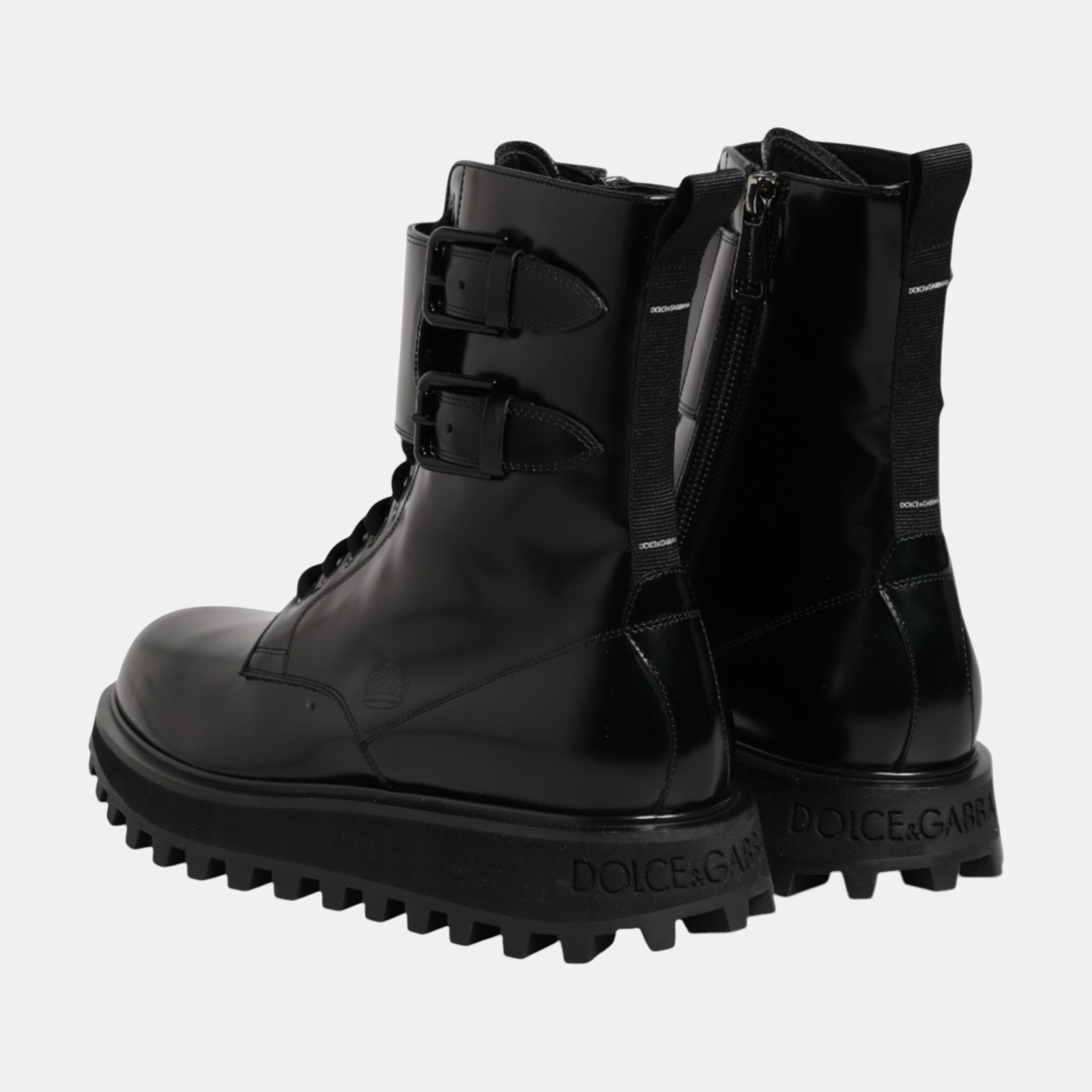 Dolce & Gabbana Combat Mid Calf Men Boots A70014 A1037 80999 Heel View