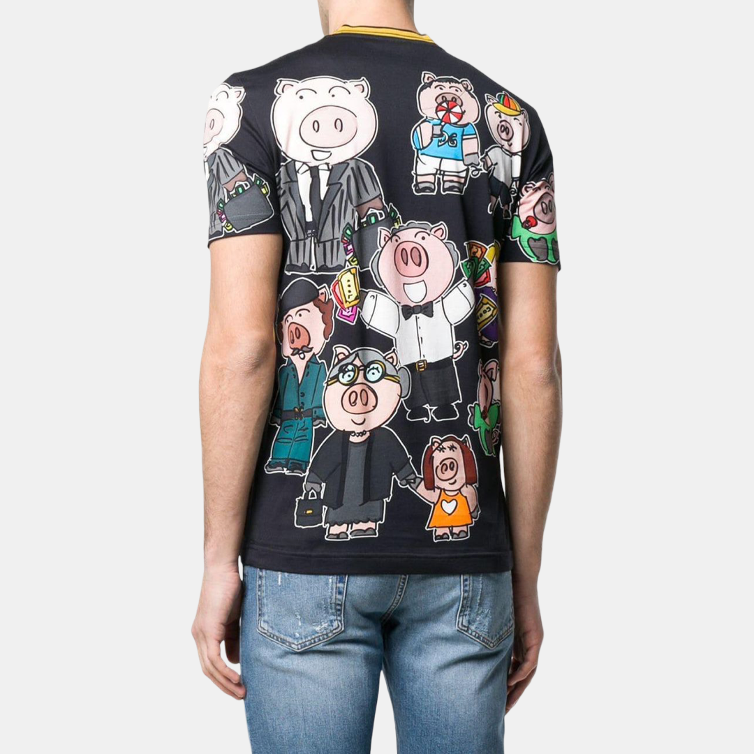Мъжка тениска Dolce & Gabbana Pig Family Men T-shirt