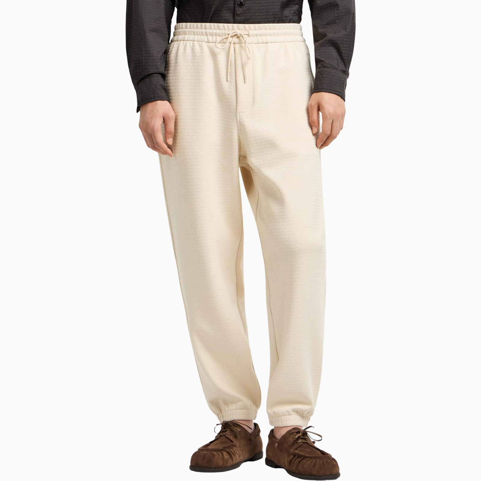Мъжко бежово спортно долнище Emporio Armani Men Joggers EM001106 AF13700 U1088 Front View