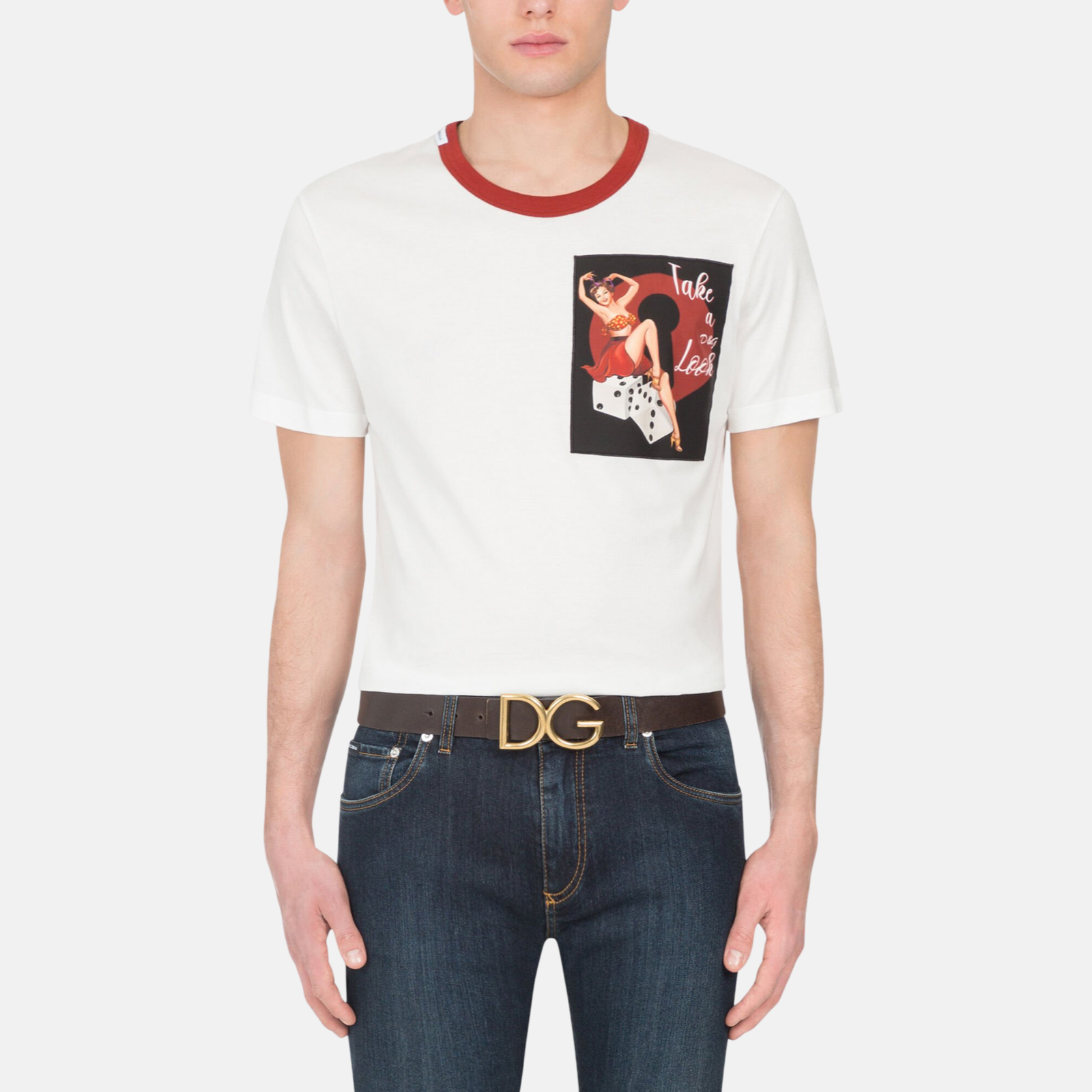 Мъжка бяла тениска Dolce & Gabbana