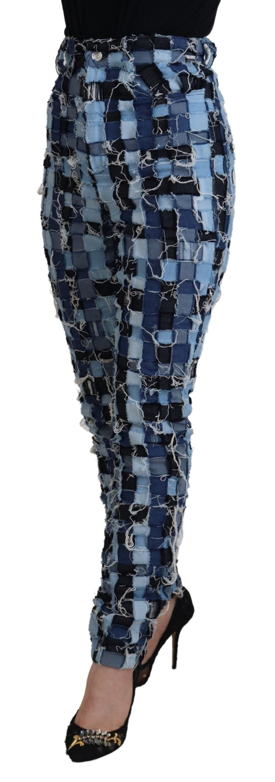 Dolce & Gabbana Многоцветни пачуърк тесни дънки с висока талия