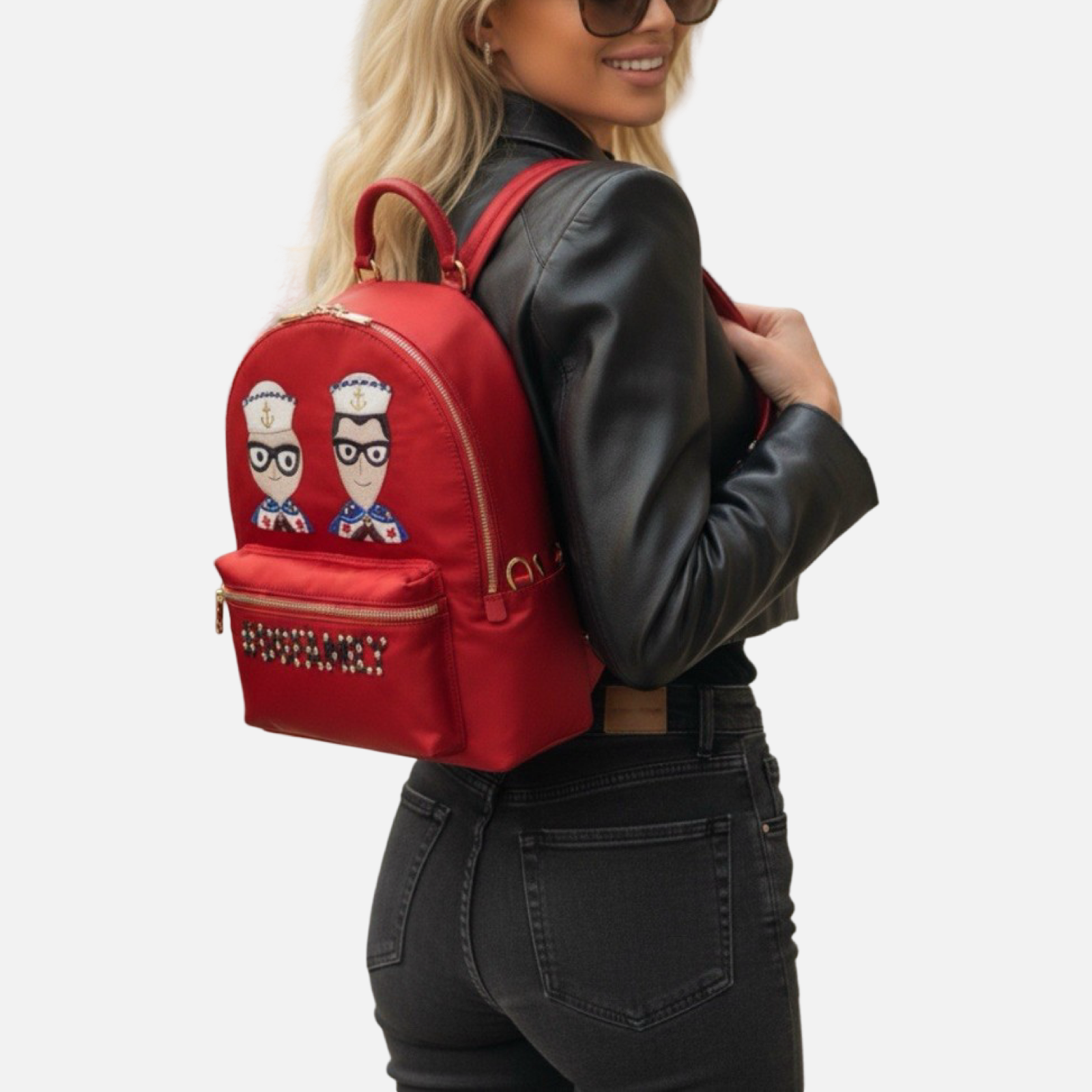Dolce & Gabbana #DGFamily Vulcano Embellishment Rucksack BB6633 AZ947 89613 Model View