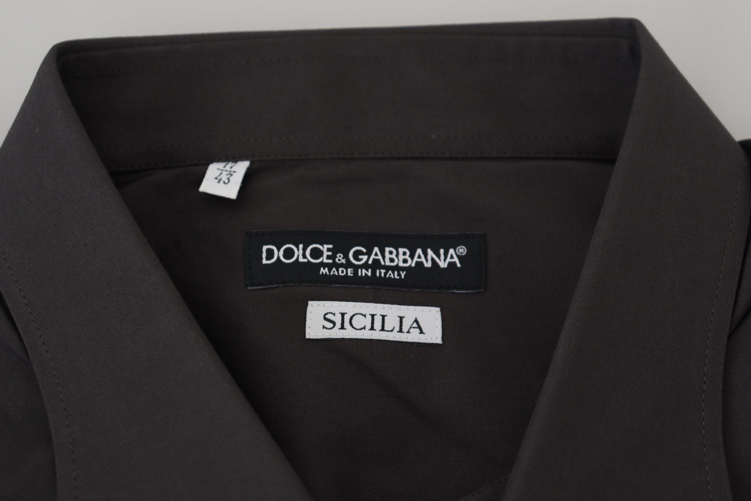 Dolce & Gabbana Елегантна сива прилепнала риза Sicilia