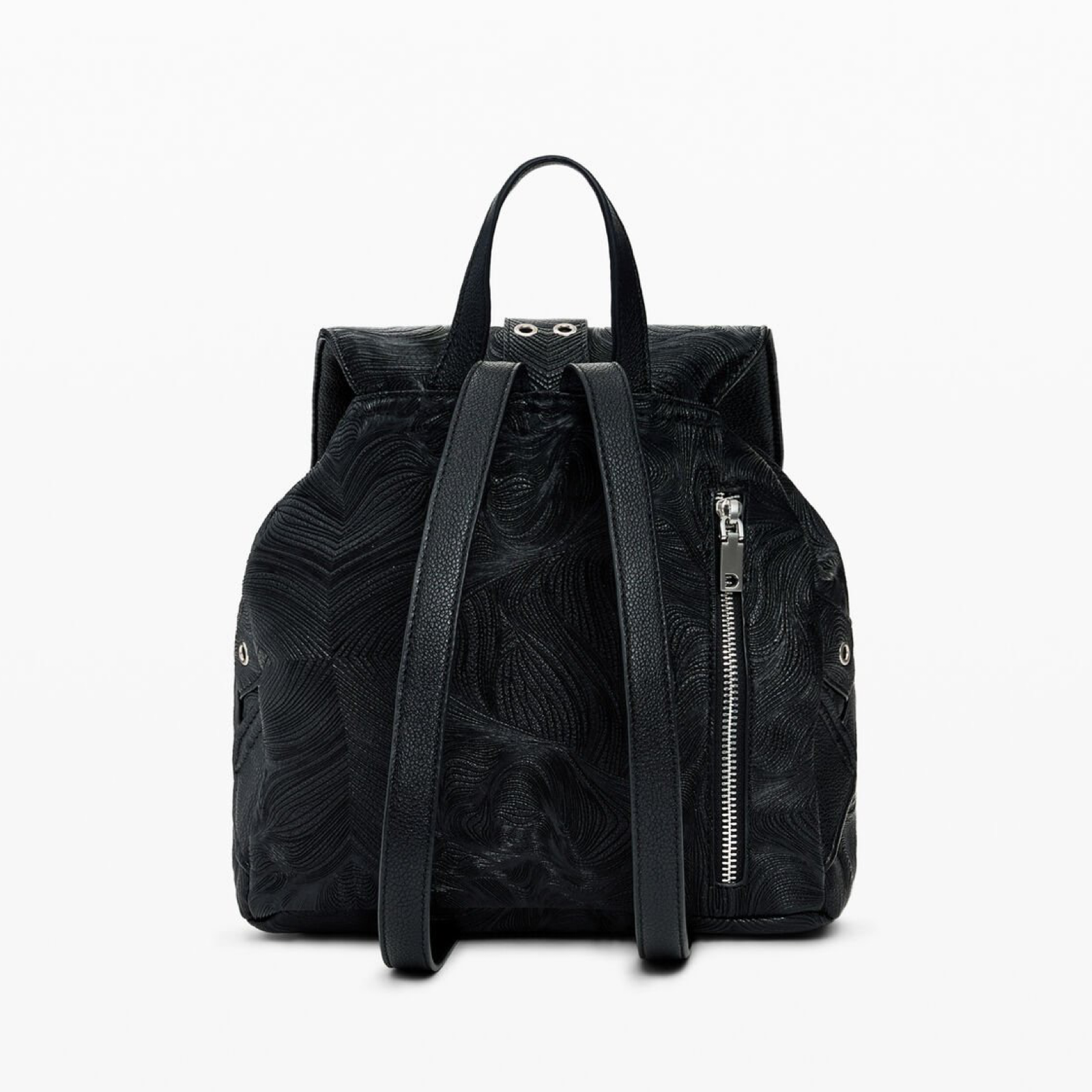 Дамска черна раница Desigual Women Rucksack 26SAKP04 2000U Back View