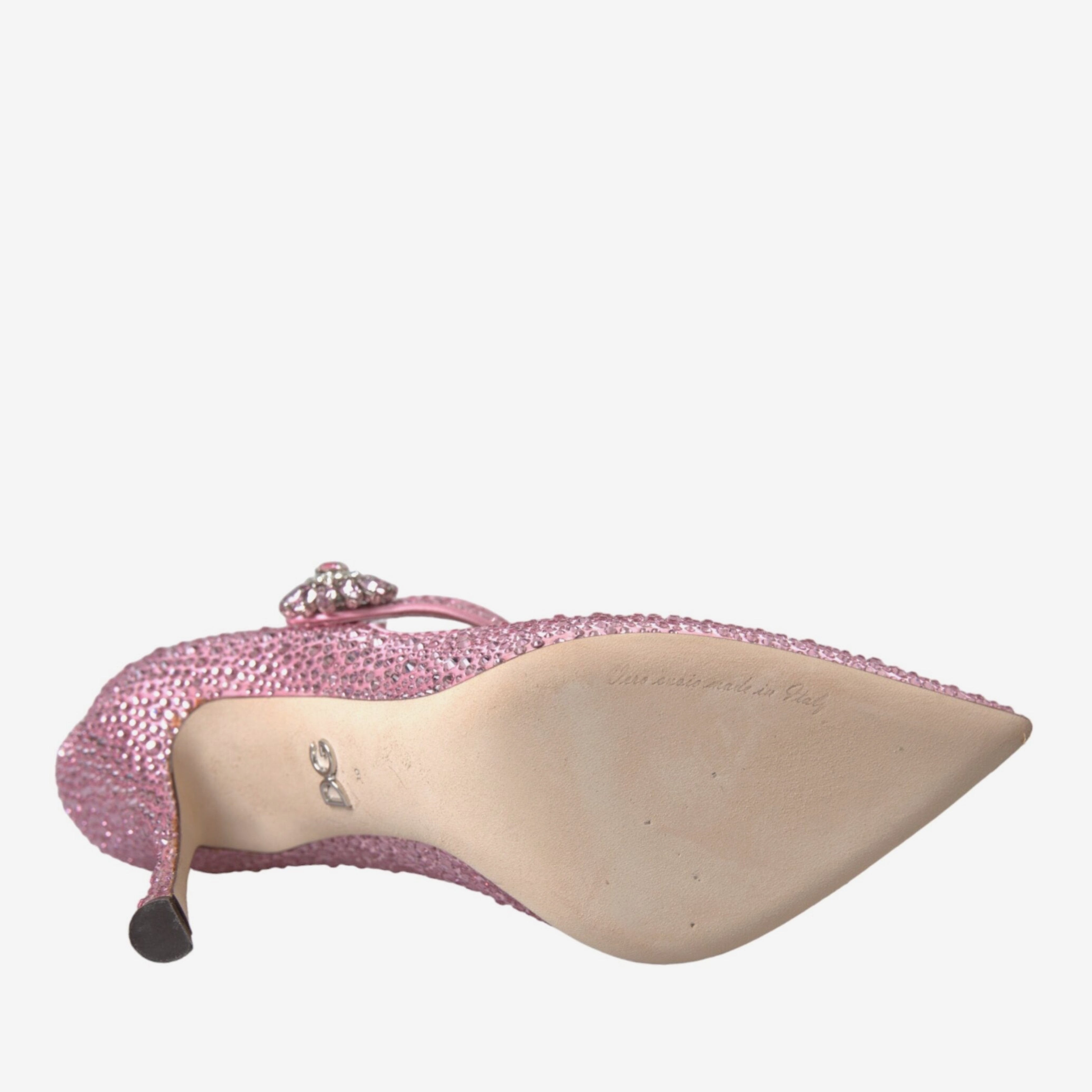 Дамски обувки на висок ток с кристали в розово DOLCE & GABBANA Women’s Pink Strass Crystal Heels