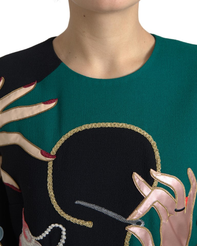 Dolce & Gabbana Елегантна многоцветна вълнена рокля с А-силует