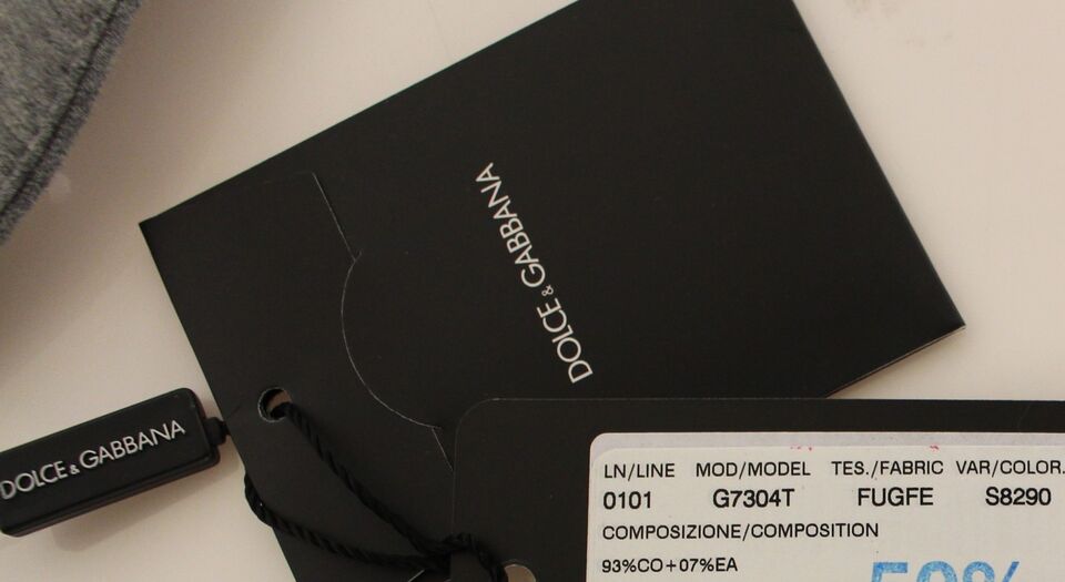 Dolce & Gabbana Елегантна сива памучна еластична рокля