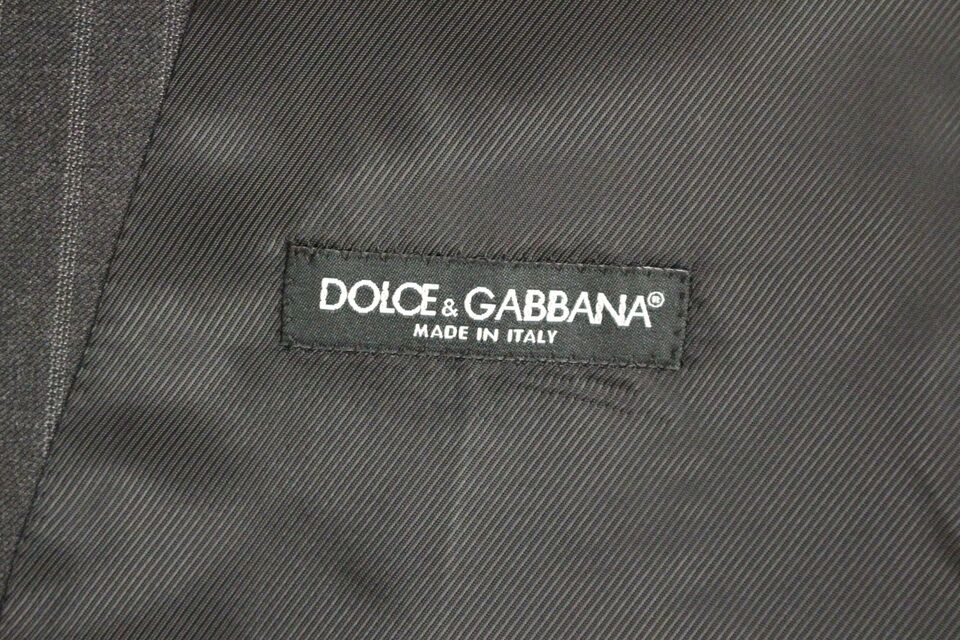 Елегантна вълнена жилетка на сиви райета Dolce & Gabbana