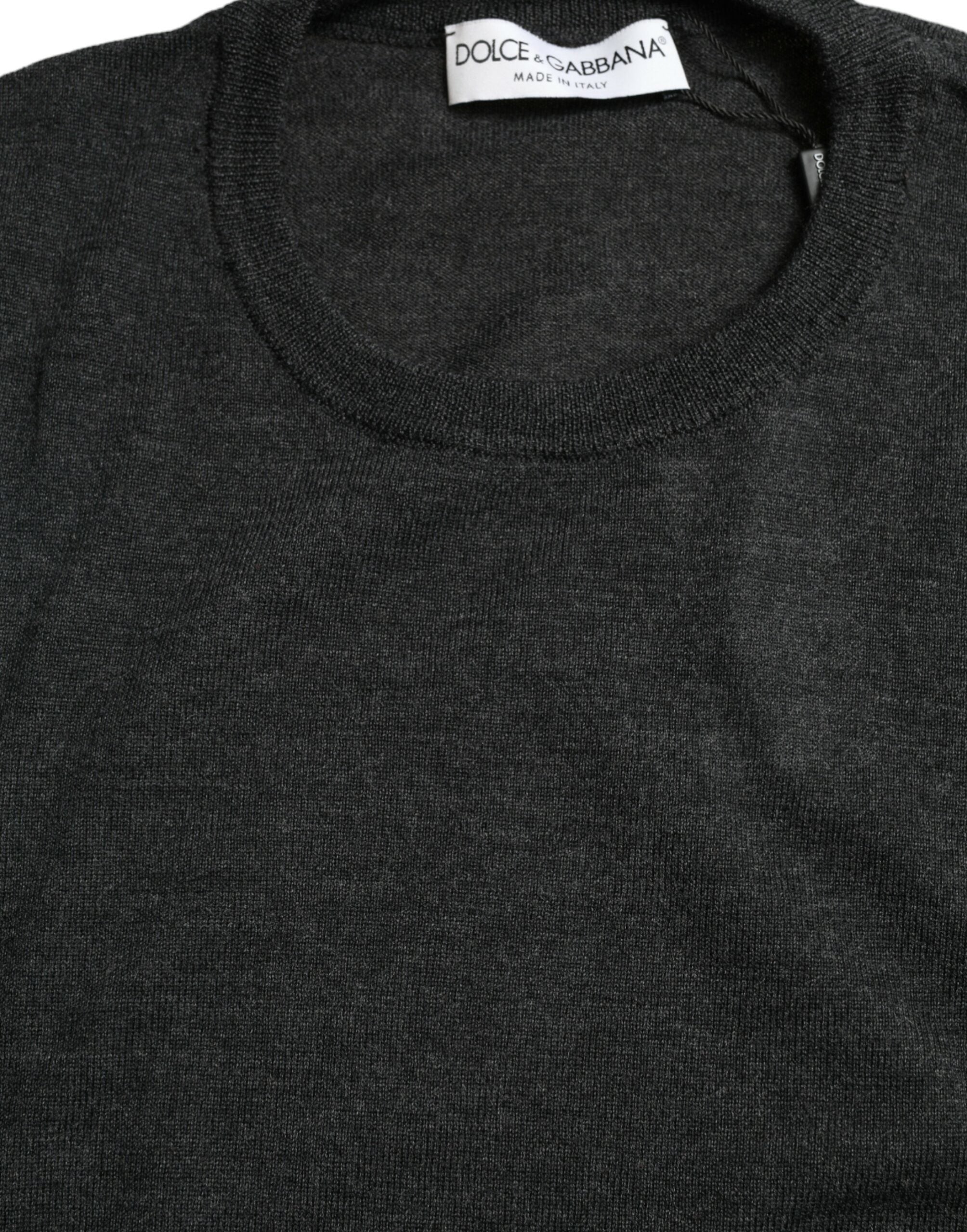 Елегантен сив вълнен пуловер Dolce & Gabbana
