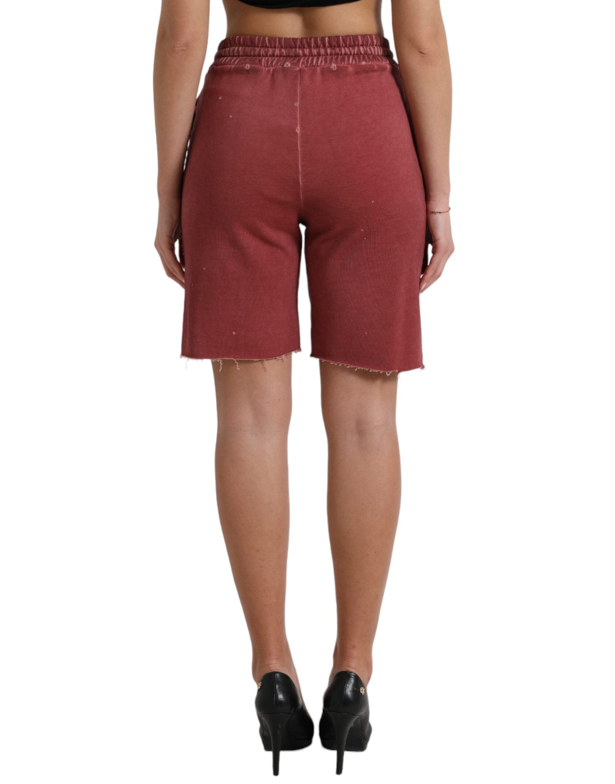 Dolce & Gabbana Chic Maroon дизайнерски суичъри с висока талия